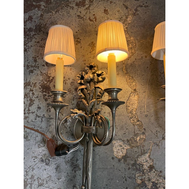 19th Century Louis XVI Style Wall Sconces, Pair For Sale In San Francisco - Image 6 of 12