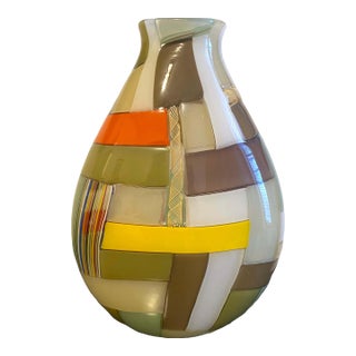 Robin Mix Patchwork Color Block Glass Vase For Sale