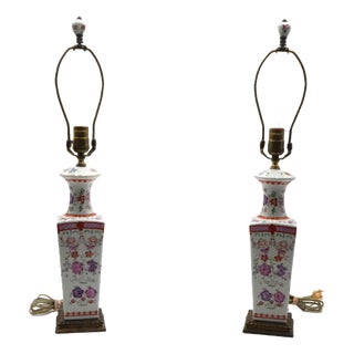 Vintage Chinese Porcelain Table Lamps - a Pair For Sale