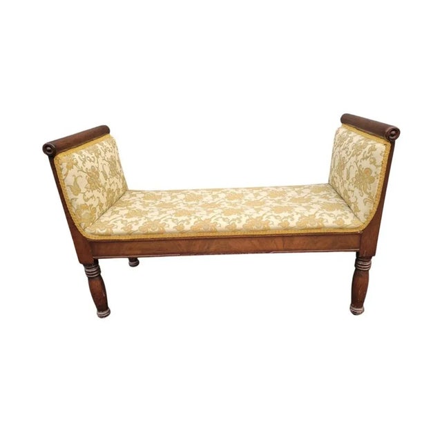 Late 19th Century Federal Walnut and Upholstered Window Bench For Sale In Washington DC - Image 6 of 9