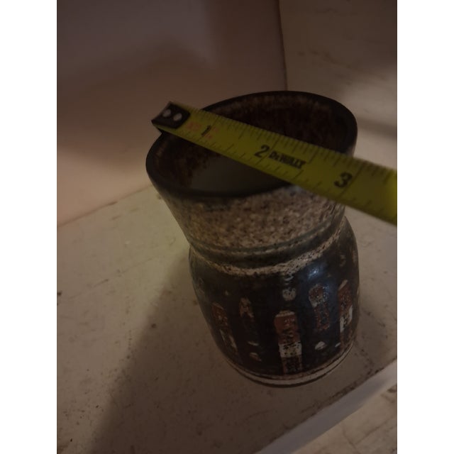 Gemstone Vintage Lapid Israel Art Pottery Vase #60 Mid Century Modern Brutalist Fat Lava For Sale - Image 7 of 10
