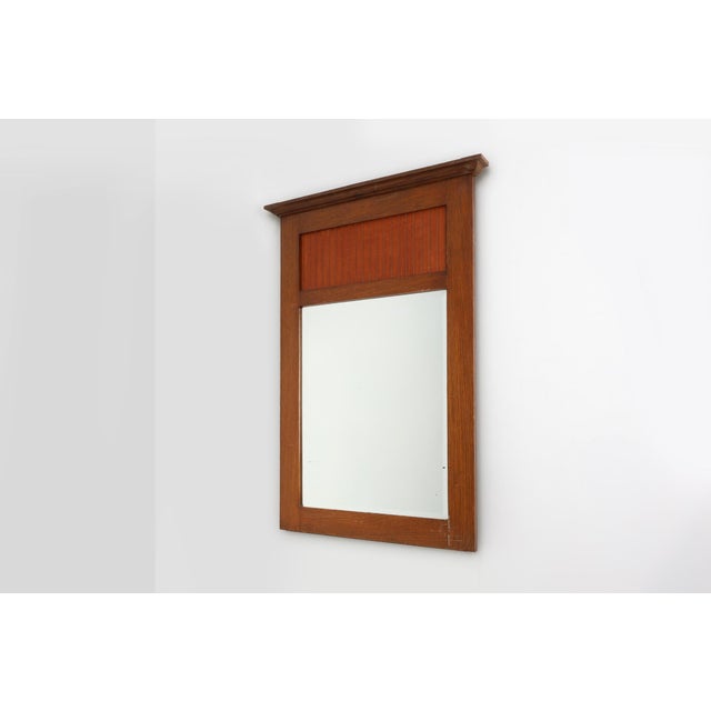 Wood Art Deco French Oak Mirror with Fluted Panel, 1930s For Sale - Image 7 of 11