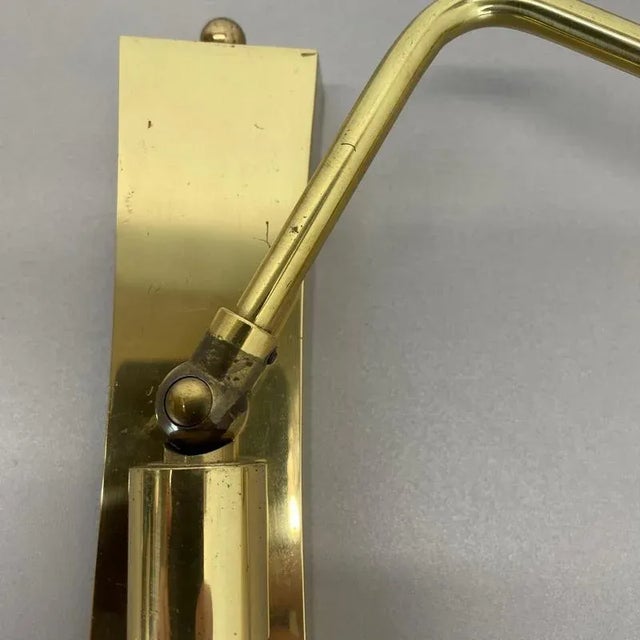 Brass Adjustable Theatre Wall Light in the style of Stilnovo, Italy, 1950s For Sale - Image 14 of 18
