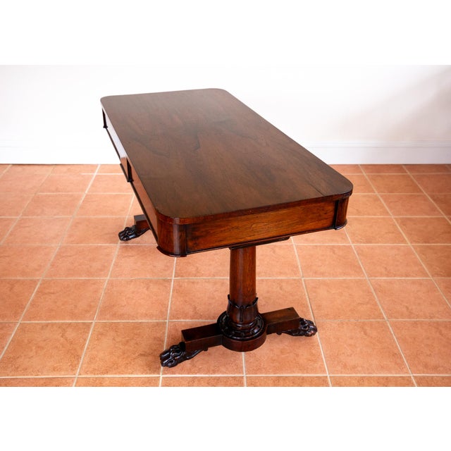 William IV Library Table in Rosewood and Mahogany, England, 1830s For Sale - Image 17 of 18