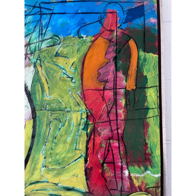 Vintage Abstract Oil on Canvas Painting by Mexican Artist Alejandro Prieto For Sale - Image 4 of 10