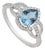 Chic Natural Aquamarine & Diamond Cocktail Ring Size 5 in 14k White Gold For Sale