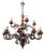 Baroque Style 15-Light Chandelier in Metal and Wood, 1950s For Sale