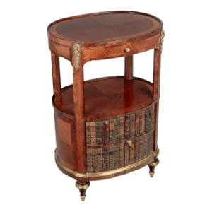 French Louis XVI Style Faux Book Side Table