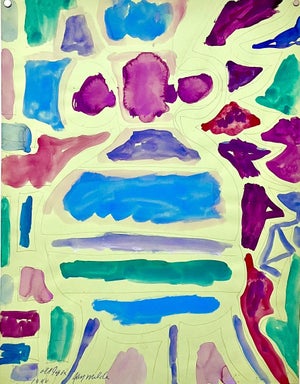 Jay Milder, Abstract Expressionist Landscape Jay Milder Rhino Horn Painting American Pop Art, 1990