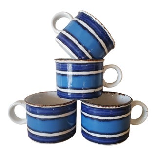 Vintage Midwinter Staffordshire Moon Stonehenge Mug Set - Set of 4 For Sale
