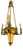 Antique Pendant Light in Gilt Bronze and Painted Glass, 1890s For Sale