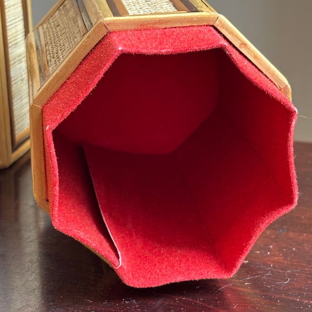 1960s Bamboo & Rattan Octagonal Nesting Boxes — Set of 3 For Sale - Image 15 of 17