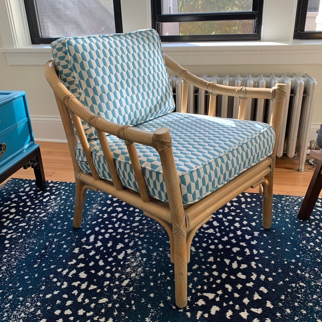1970s Vintage McGuire Rattan Accent Chair | Chairish