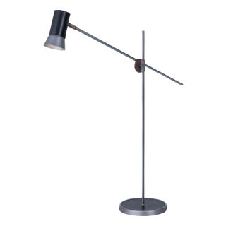 Black Kusk and Iron Leather Floor Lamp by Sabina Grubbeson for Konsthantverk For Sale