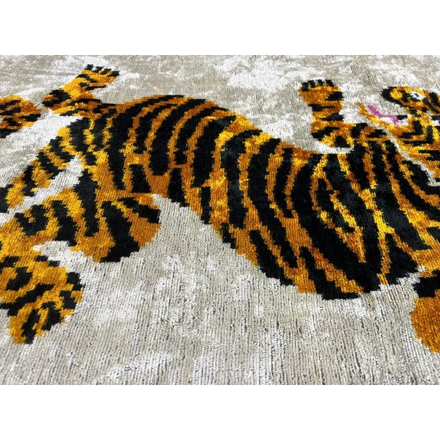 Textile Velvet Silk Lumbar Cushion Cover with Rainbow Design, 2000s For Sale - Image 7 of 11