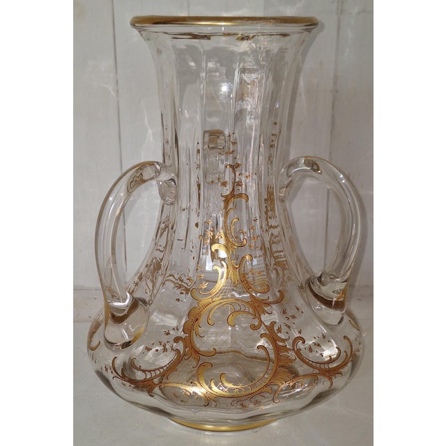 Large Antique Handmade Glass Vase, 1890s For Sale - Image 3 of 7