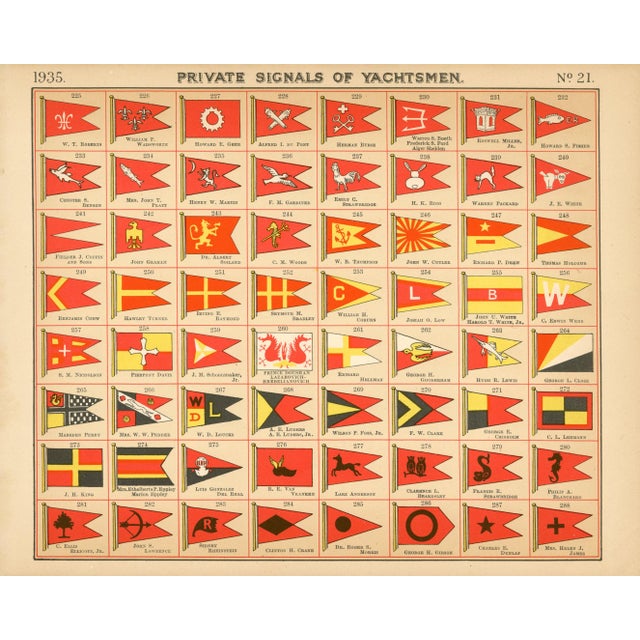 Original Lloyd's Register of Yachts "Private Signals of Yachtsmen" Reference Pages – Set of 4 – Year 1935 Group A For Sale - Image 4 of 5