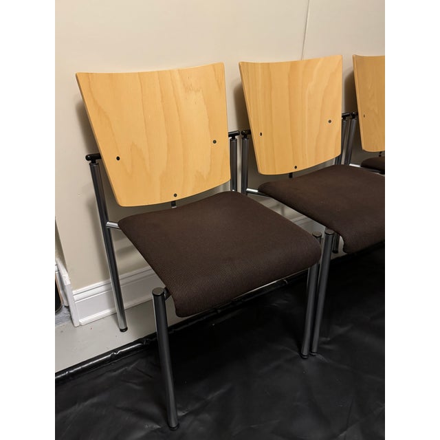 Late 20th Century Vintage Kusch+Co Mid Century/Post Modern Stacking Chairs Set of 4 For Sale - Image 5 of 17