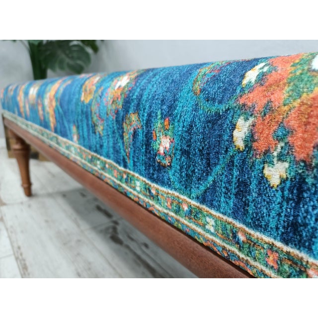 Contemporary Oushak Rug Upholstered Ottoman Bench Chairish