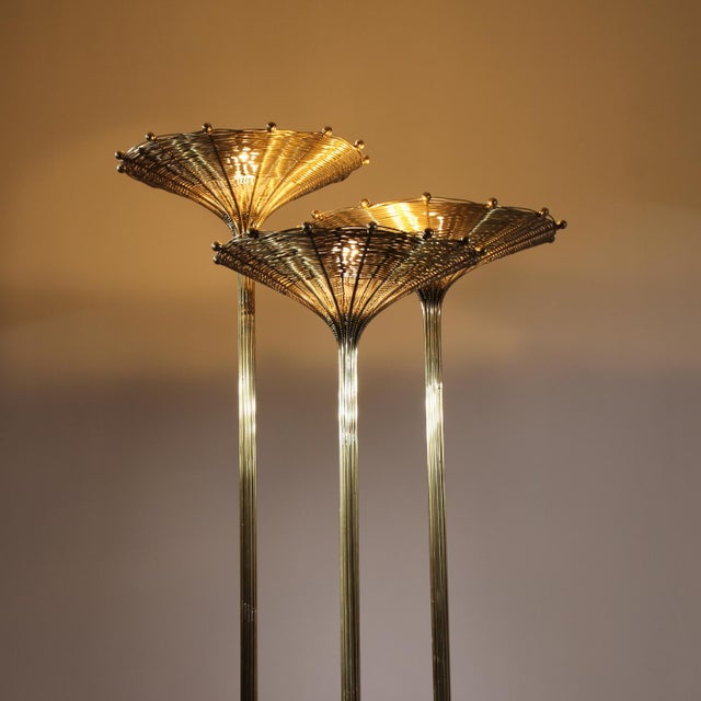 Brass Papyrus Floor Lamp by Nucci Valsecchi, Italy, 1970s For Sale - Image 4 of 18