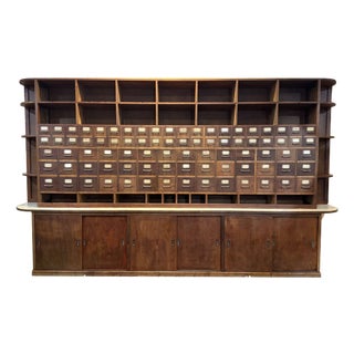 Large Seed Merchants Cabinet, 1950s For Sale