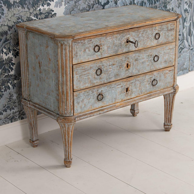 18th C. Swedish Gustavian Commode in Original Paint, Georg Haupt, Attributed For Sale - Image 17 of 18