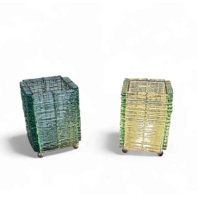 2 x table lamp / 1970s / Height 21 2 x table lamp / 1970s Height 21Width 15Depth 15 cm European Plug (up to 250V).The...