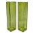 Art Glass MCM Pale Yellow Green Crackle Glass Rectangular 10" Vintage Vases-Pair For Sale