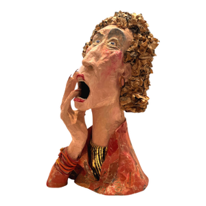 Signed Paper Mache Sculpture, Lovely Lady, by R. Newman