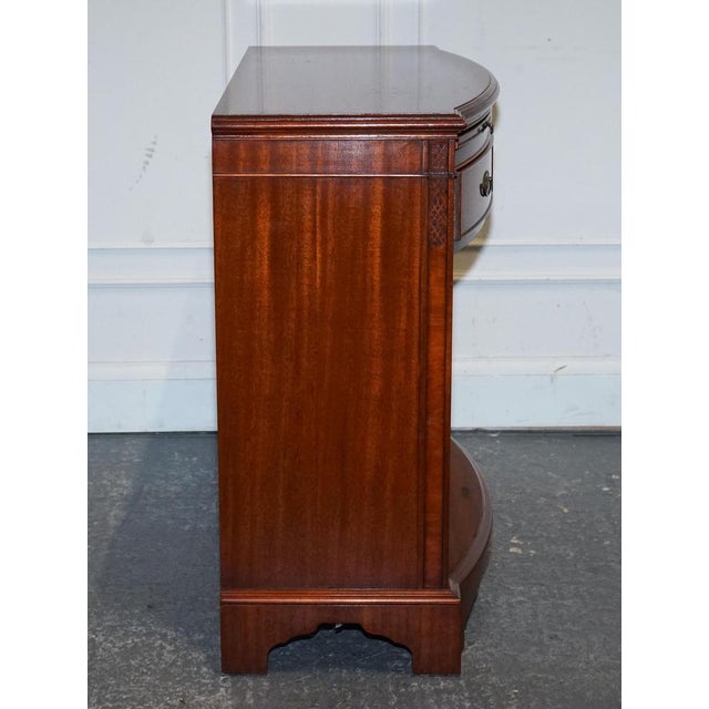 Vintage Serpentine Bow Front Dwarf Open Bookcase with Two Drawers by Wade For Sale - Image 12 of 16