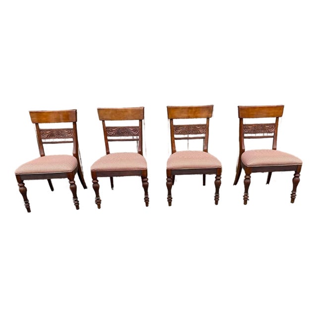 Ethan Allen British Classics Mackenzie Cinnabar Dining Chairs For Sale