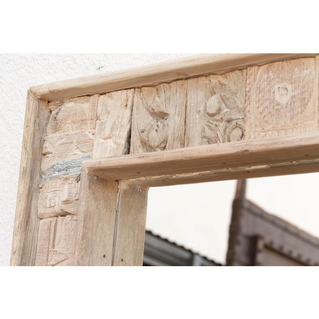 Farmhouse Rust Modern Farmhouse Carved Mirror For Sale - Image 3 of 6