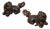 Chinese Export, Opposing Foo Dogs, Solid Teakwood, Glass, China, 19th C. For Sale
