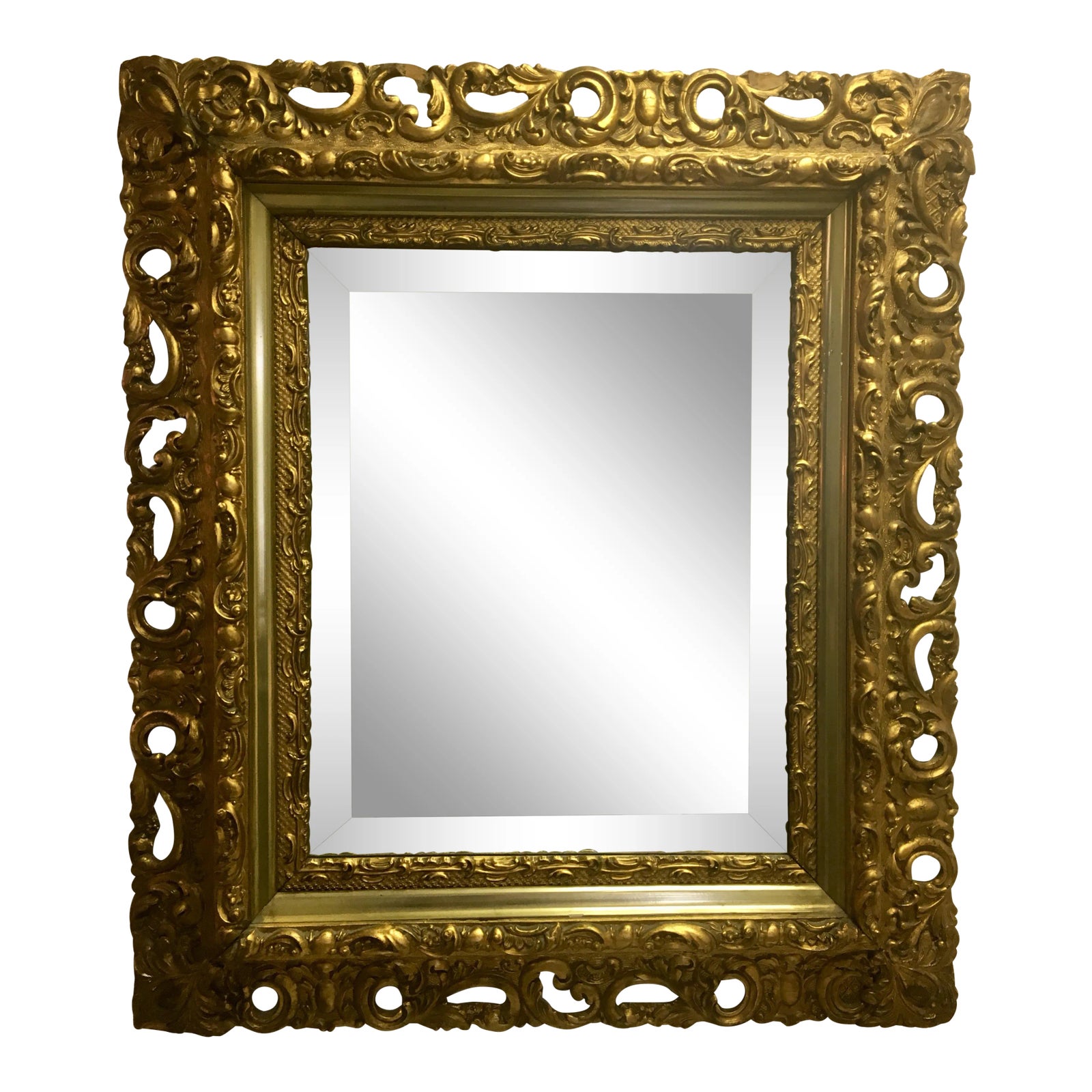 Turn of the Century BaroqueStyle Gilt Wooden Mirror Chairish
