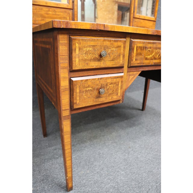 Aimone Mahogany & Satinwood Vanity W/Mirror For Sale - Image 4 of 11
