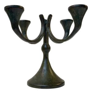 Brutalist Candelabra in Patinated Bronze, 1970s