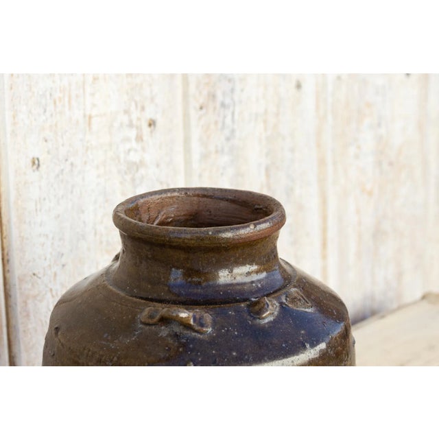 19th Century Deep Brown Glazed Burmese Oil Jar For Sale - Image 5 of 10