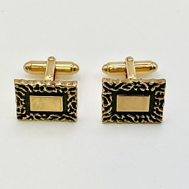 Metal 1950s Mid-Century Boho Chic Brutalist Hollywood Regency Cuff Links - A Pair. For Sale - Image 7 of 7