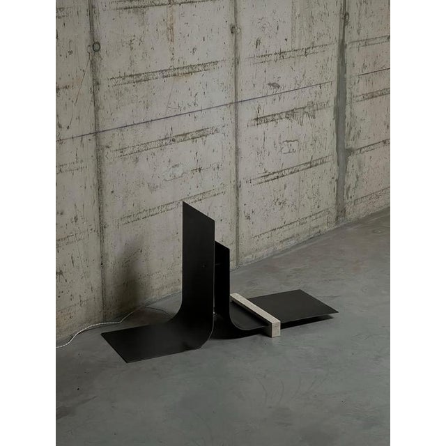 Collision 2.1 Floor Lamp in Iron & Travertine by D´ARK Atelier For Sale - Image 13 of 17