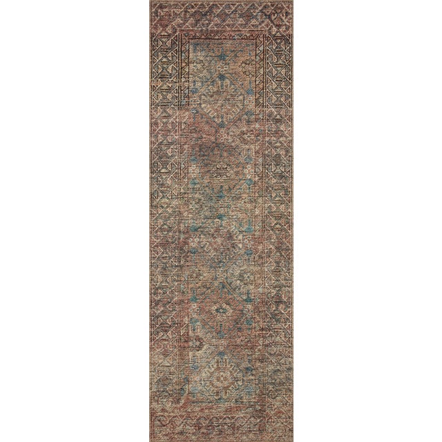 Aqua Amber Lewis x Loloi Billie Aqua / Rust 8'-6" x 11'-6" Area Rug For Sale - Image 8 of 8