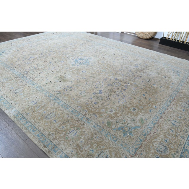 Textile 1970s Vintage Persian Handmade Wool Cotton Brown Area Rug For Sale - Image 7 of 11