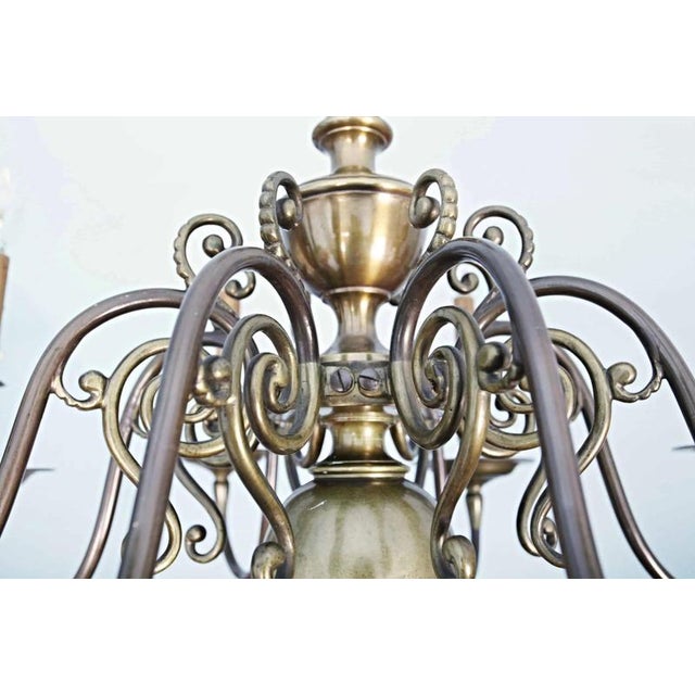 Antique Dutch Bronze Chandelier For Sale - Image 6 of 6