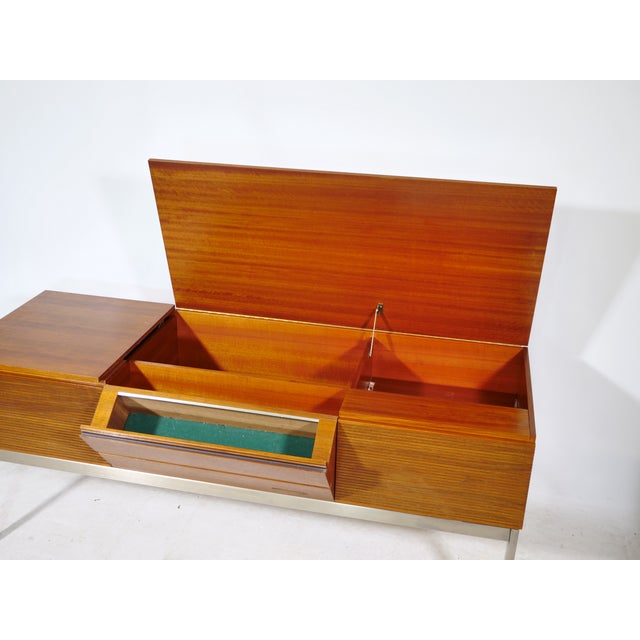Mid-Century Modern Audio Lowboard Sideboard in Wood and Metal, 1960s For Sale - Image 9 of 14