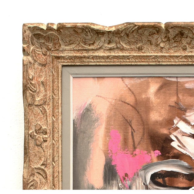 Abstract Contemporary Abstract Painting in Antique Frame For Sale - Image 3 of 3