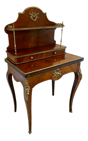 Antique Fine Quality Victorian French Kingwood Bonheur Du Jour, 1860s
