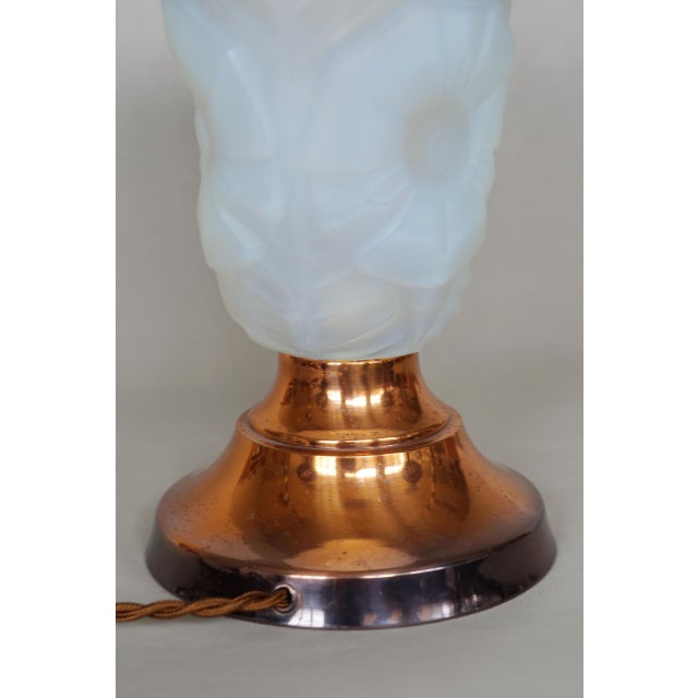 Metal 1930s Charles Ranc Opalescent French Art Deco Table Lamp For Sale - Image 7 of 11