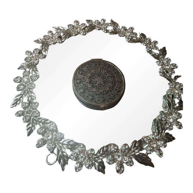 VTG 1930 Evans Sterling Silver 2.5" Ornate Filigree Powder Compact Case Highly Collectible The product is a vintage 1930...