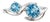 Swiss Blue Topaz Two Stone Ring | 925 Sterling Silver Bypass Ring | December Birthstone Toi Et Moi Ring Us 7 For Sale