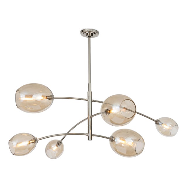Regina Andrew Artemis Mobile Chandelier, Polished Nickel with Champagne Glass For Sale