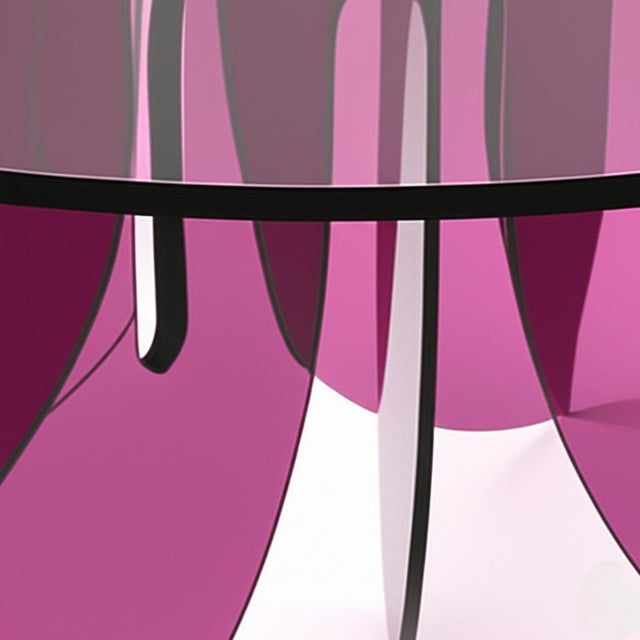 Lucite Wave Coffee Table Transparent Violet For Sale - Image 6 of 6